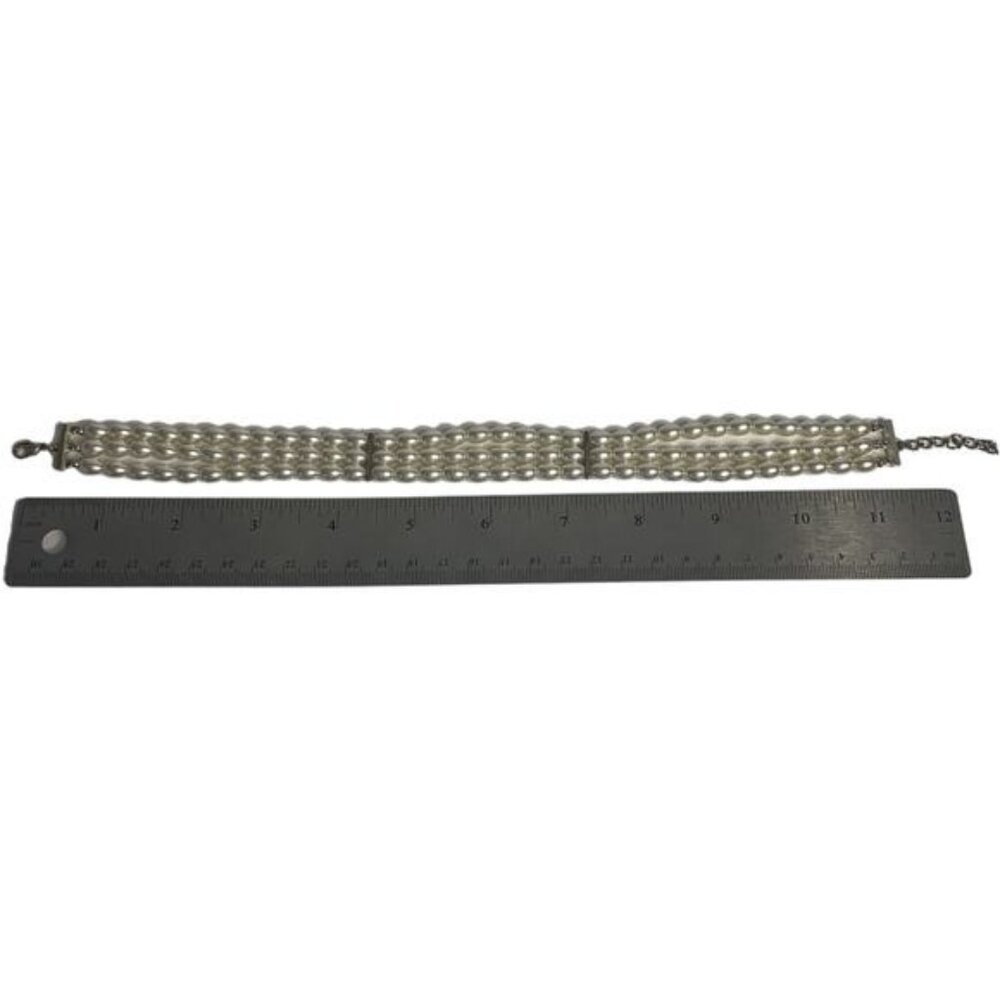 Vintage Triple-Strand Pearl Choker Necklace With Clasp Closure - Picture 8 of 8